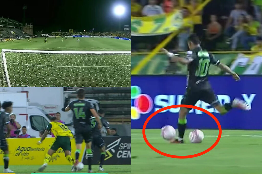 La inslita trampa en el ftbol colombiano: recogepelotas bota baln a la cancha para evitar gol del rival