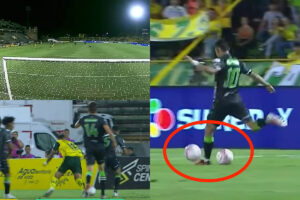 La inslita trampa en el ftbol colombiano: recogepelotas bota baln a la cancha para evitar gol del rival