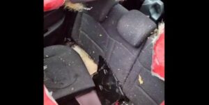 La Policía y los bomberos de Estrasburgo investigan un agujero de 50 centímetros de diámetro en el techo de un coche