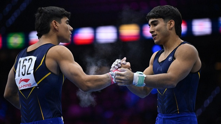 Camilo Vera y Ángel Barajas terminaron sexto y séptimo en la final de barra fija del Mundial de Gimnasia
