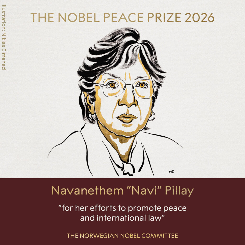 La jurista sudafricana Navi Pillay, Premio Nobel de la Paz 2026