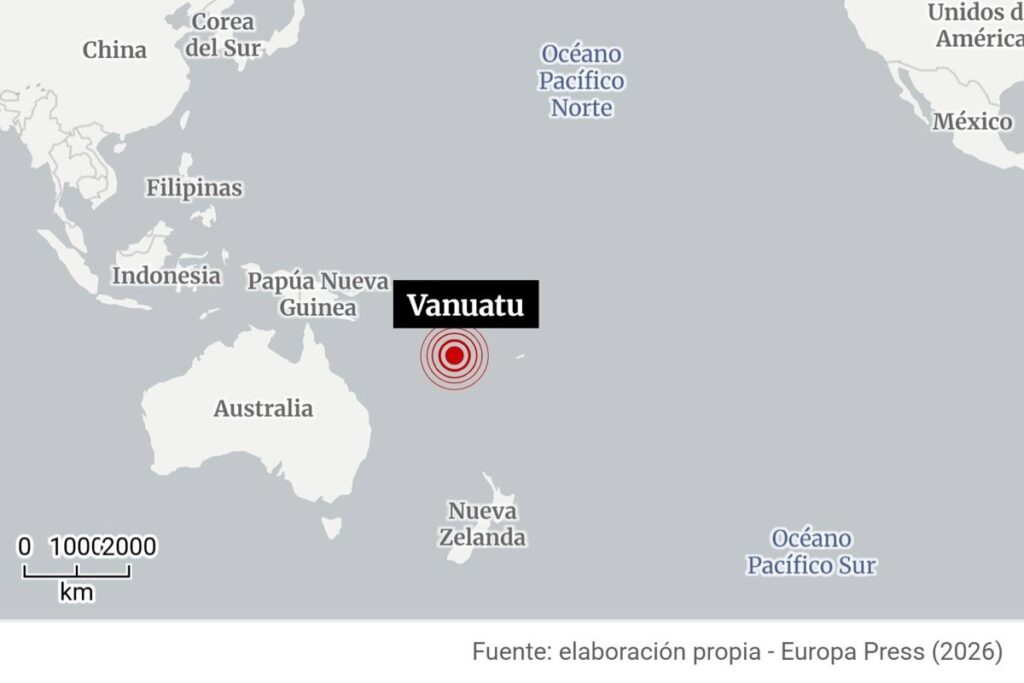 Un terremoto de 7,2 azota la costa de Vanuatu y provoca una alerta ya retirada de tsunami
