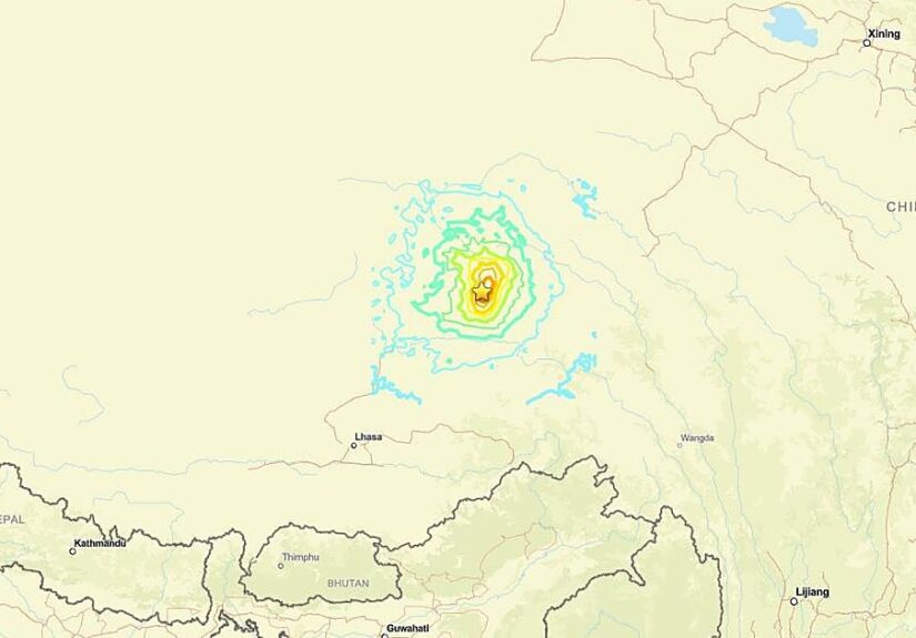 Un terremoto de magnitud 7 sacude Tíbet