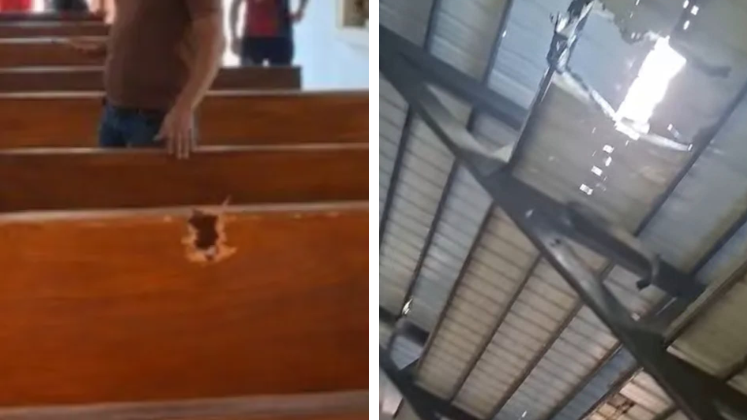 Una vivienda y una iglesia resultaron afectadas por ataques con drones en Sardinata