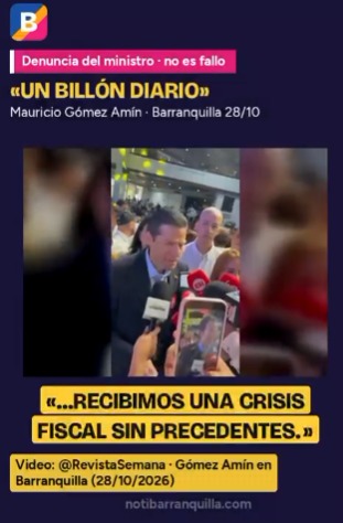 Crisis fiscal y «corte de cuentas»: Las graves denuncias de Mauricio Gómez Amín en Barranquilla