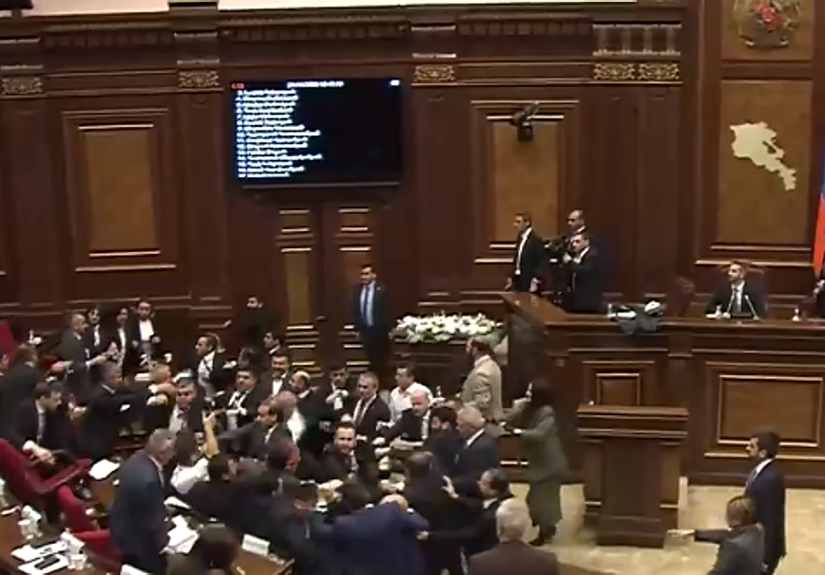 los diputados terminan a golpes
