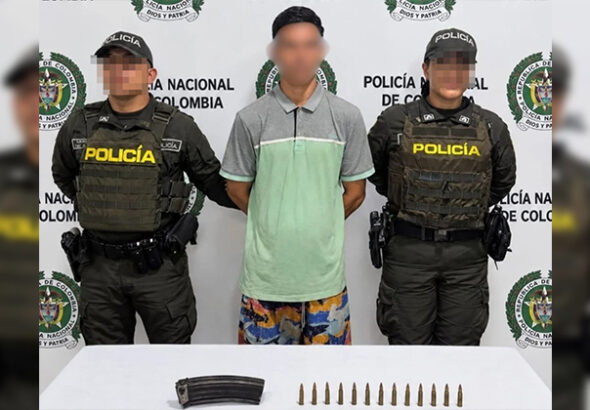 ¡Dentro del casco! Capturan a hombre con munición de fusil en el barrio Los Caobos, de Cúcuta